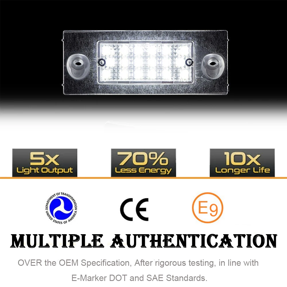 2Pcs Free Error LED Tail License Number Plate Lights For Audi A2 BJ 1999-2005 Auto Accessories Styling