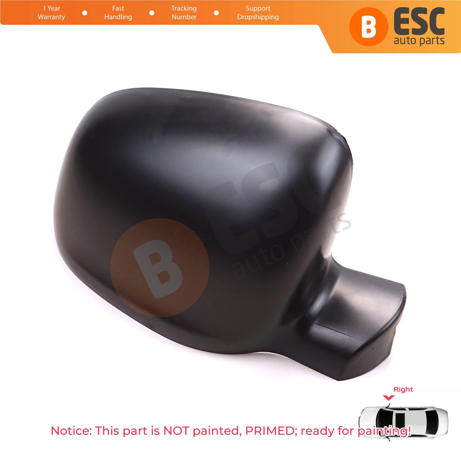 ESP1107-2 Car Side Mirror Shell Cap Cover Right 963029296R  for Renault Kangoo Mercedes Citan W415 W420 Nissan Townstar NV250