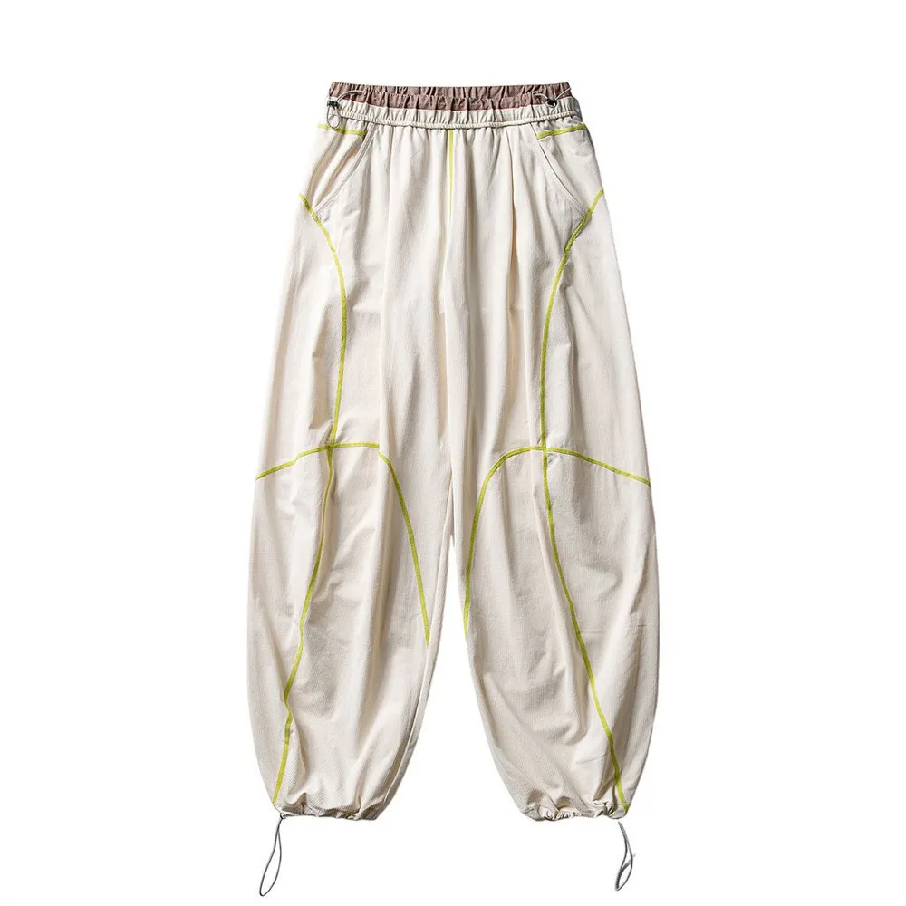 MWJLPWQ Street Style Men‘s Techwear Loose Pants Contrast Color Stitching Quick Dry Fabric For Outdoor Activities Trousers 15640