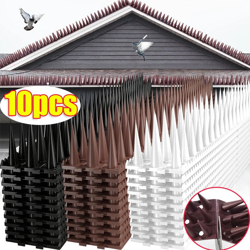 3 Rows Plastic Anti-Bird Spikes Garden Anti-theft Deterrent Spike Fence Wall Pigeon Cat Proof Prevent Tools Anti Climb Cat Spike