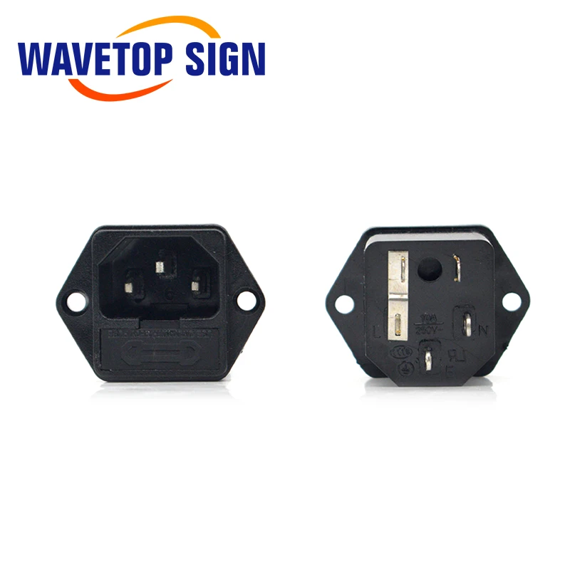 SignkoRay 4 ชิ้น/ล็อต AC-03 3Pin AC Power Jack ตัวเชื่อมต่อไฟฟ้า 10A 250V แบบตัวผู้ สำหรับเครื่องตัดและแกะสลักด้วยเลเซอร์ Co2