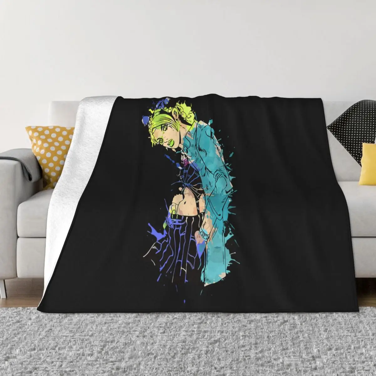 Jojos Bizarre Adventure Couch Jolene Jota Men Women M Case Black Women Men 2021 Women Straight Adults Throw Blanket