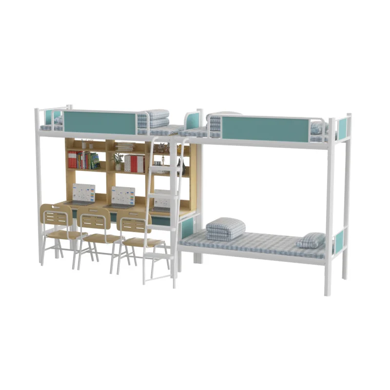 Dormitory triple bunk bed staff apartment  under table combination bed wrought iron bed