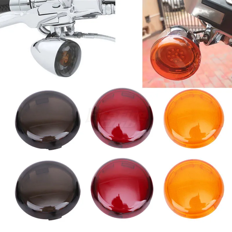 Black Red Yellow Motorcycle Indicator Lens Light Caps Cover For Harley Dyna Softail Electra Glide Road King Sportster 883 1200 