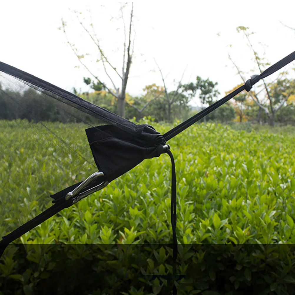 Filet de hamac de Camping noir, léger, installation rapide, maille en Polyester exclusive, Protection 360, filet confortable pour Ventilation