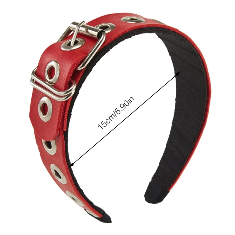 PU Leather Headband Gothic Tiaras Leather Buckle Headband Rock Headband Punk Headband Steampunk PU Leather Headpiece