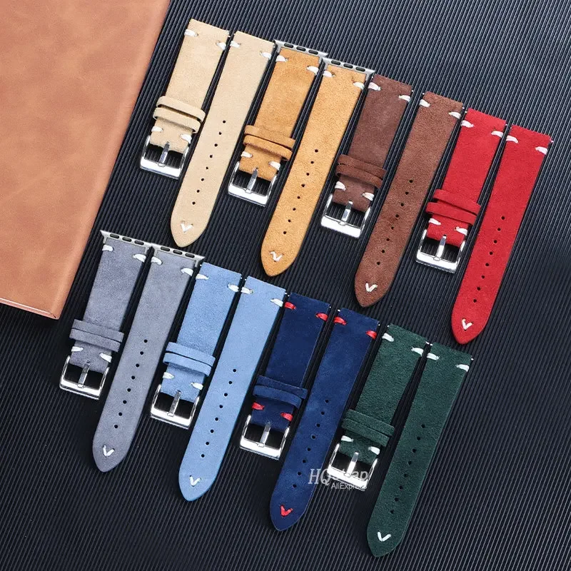 Soft Leather Watch Band for Apple Watch 40mm 41mm 45mm 49mm 44mm 38/42mm Belt Bracelet for Iwatch 7 6 8 5 4 SE Strap Accessories