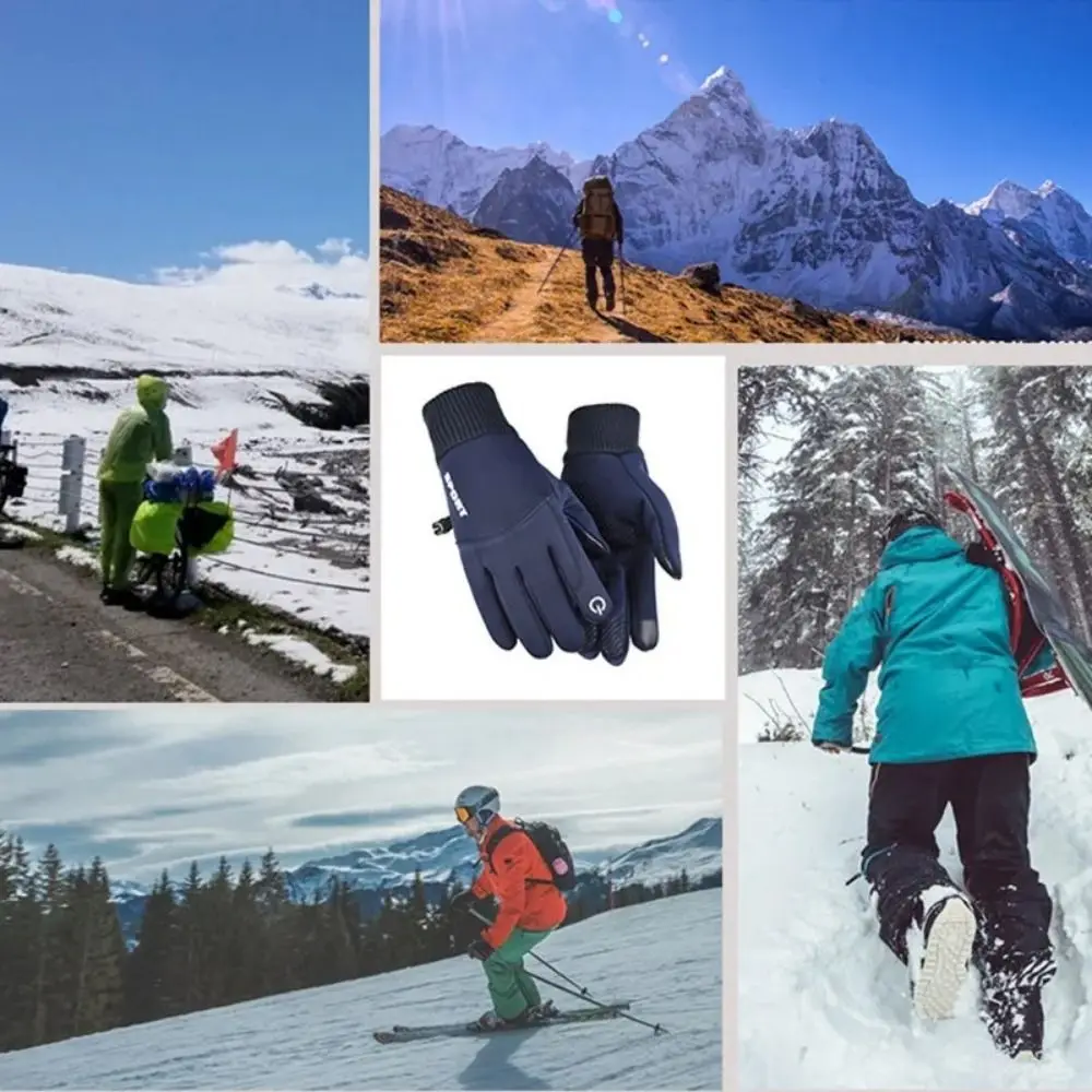 

Autumn and Winter Touchscreen Gloves Windproof Waterproof Cycling Snow Ski Gloves Full Finger Black/Gray/Blue