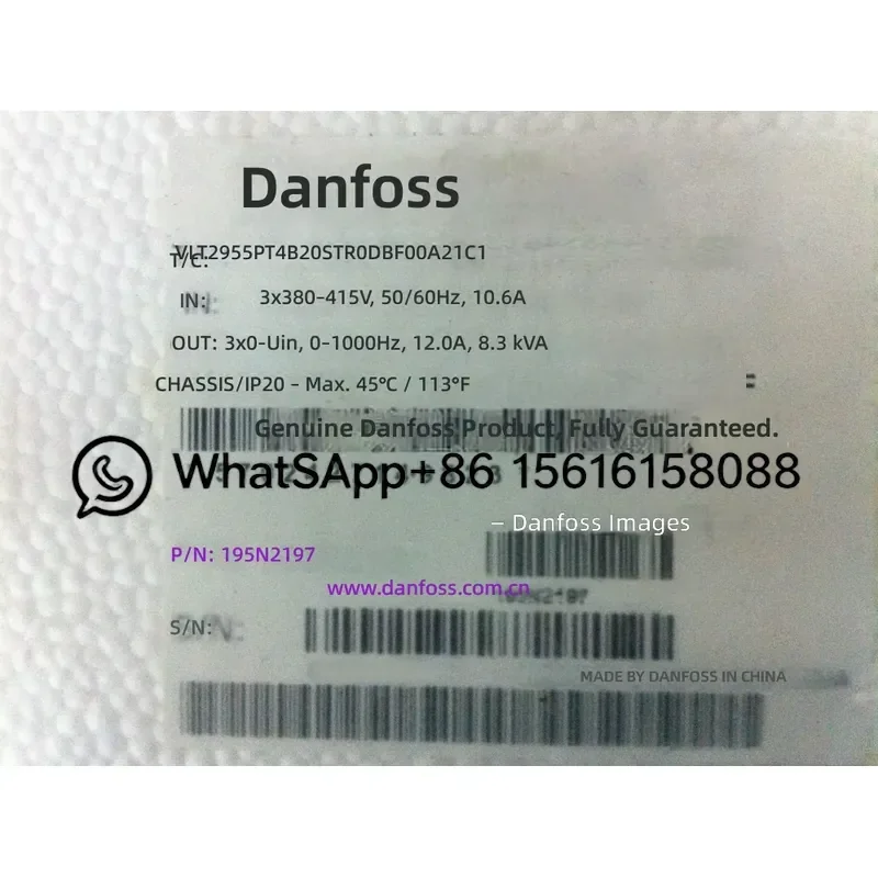 Danfoss VLT 2955 Inverter 5.5KW AC Drive Variable Frequency Converter 195N2197 PT4B20STR0DBF00A21C1 Industrial Motor