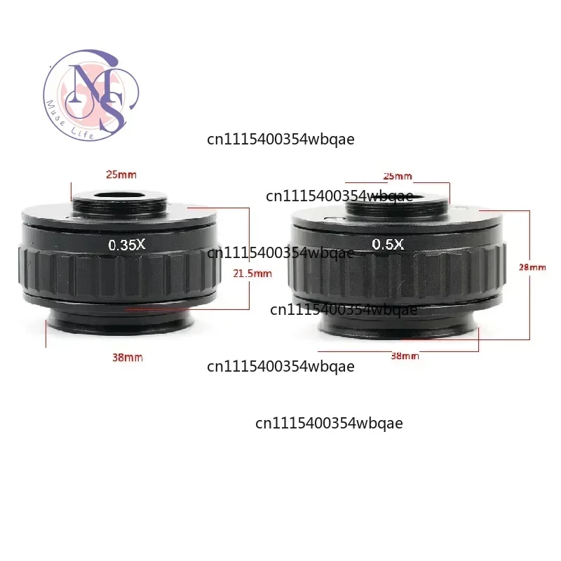 ZOCI-FOR-0.35X 0.5X CTV Adapter Lens 38mm Focus Adjustable Trinocular Microscope C-Mount Industrial Camera Connector