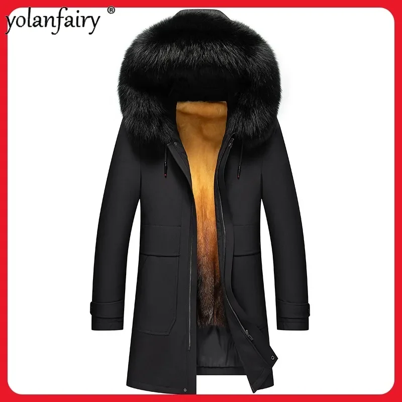 

Mink Real Fur Coat Men Parkas Male Medium Long Coats Detachable Mink Linner Men's Winter Jacket Casaco De Pele Masculino FCY4897