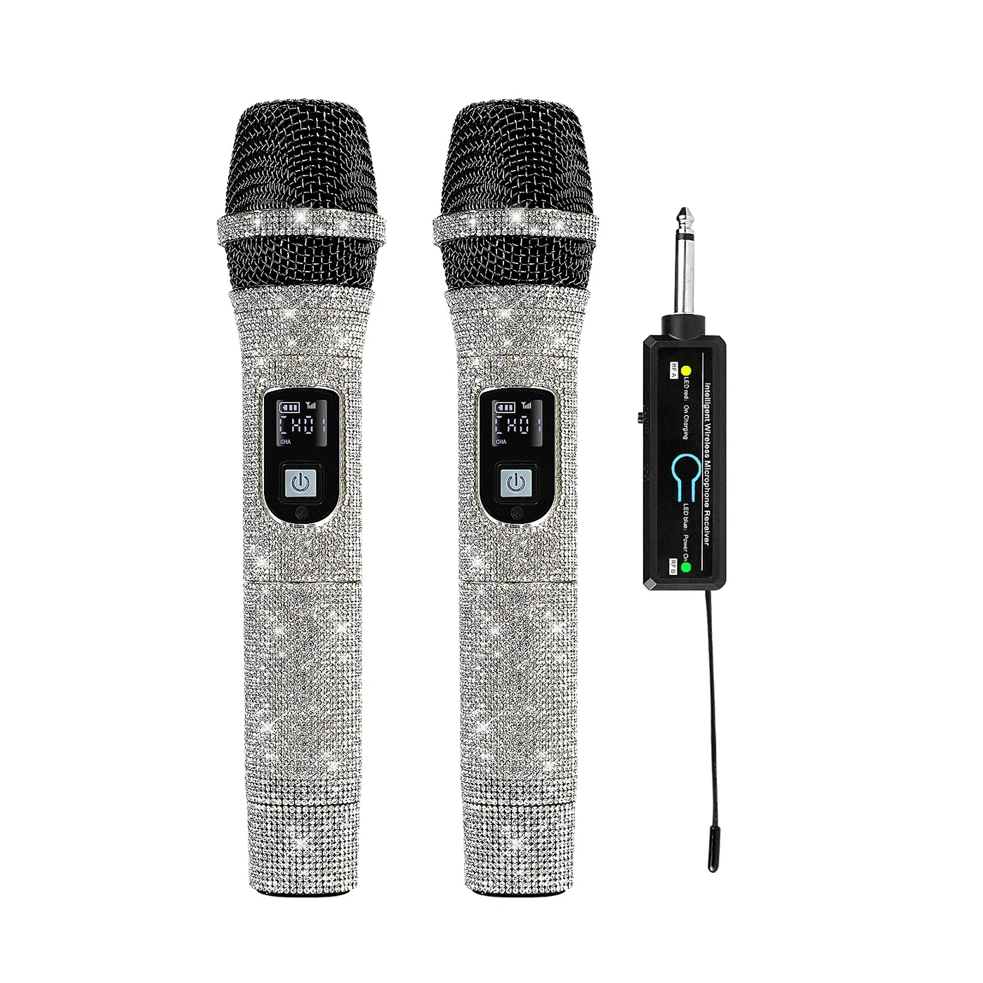 Real UHF Professional Universal Wireless Microphone Rechargeable 3.5mm Receiver Crystal Dynamic Mic No Delay