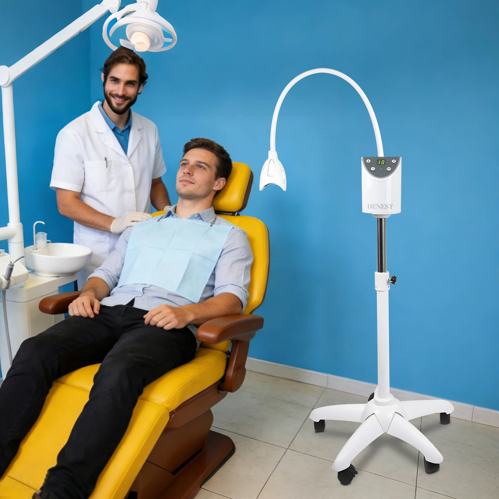 100/240V Dental Teeth Whitening Lamp LED Teeth Whitening Machine With Wheels for cleaning smoky teeth,black teeth,fluoride teeth