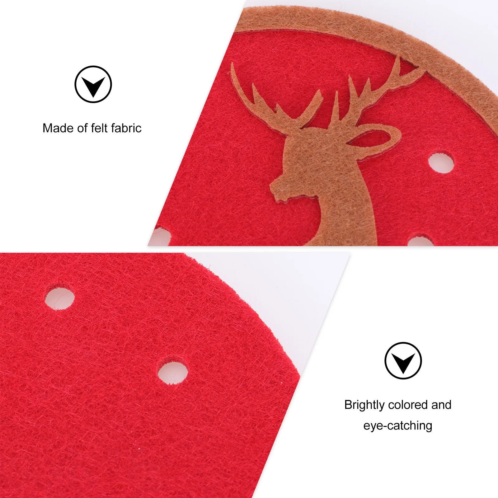 

10 Pcs Elk Coaster Creative Design Coasters Felt Fabric Table Placemat Christmas Tree Themed Round Drink Heat Resistant
