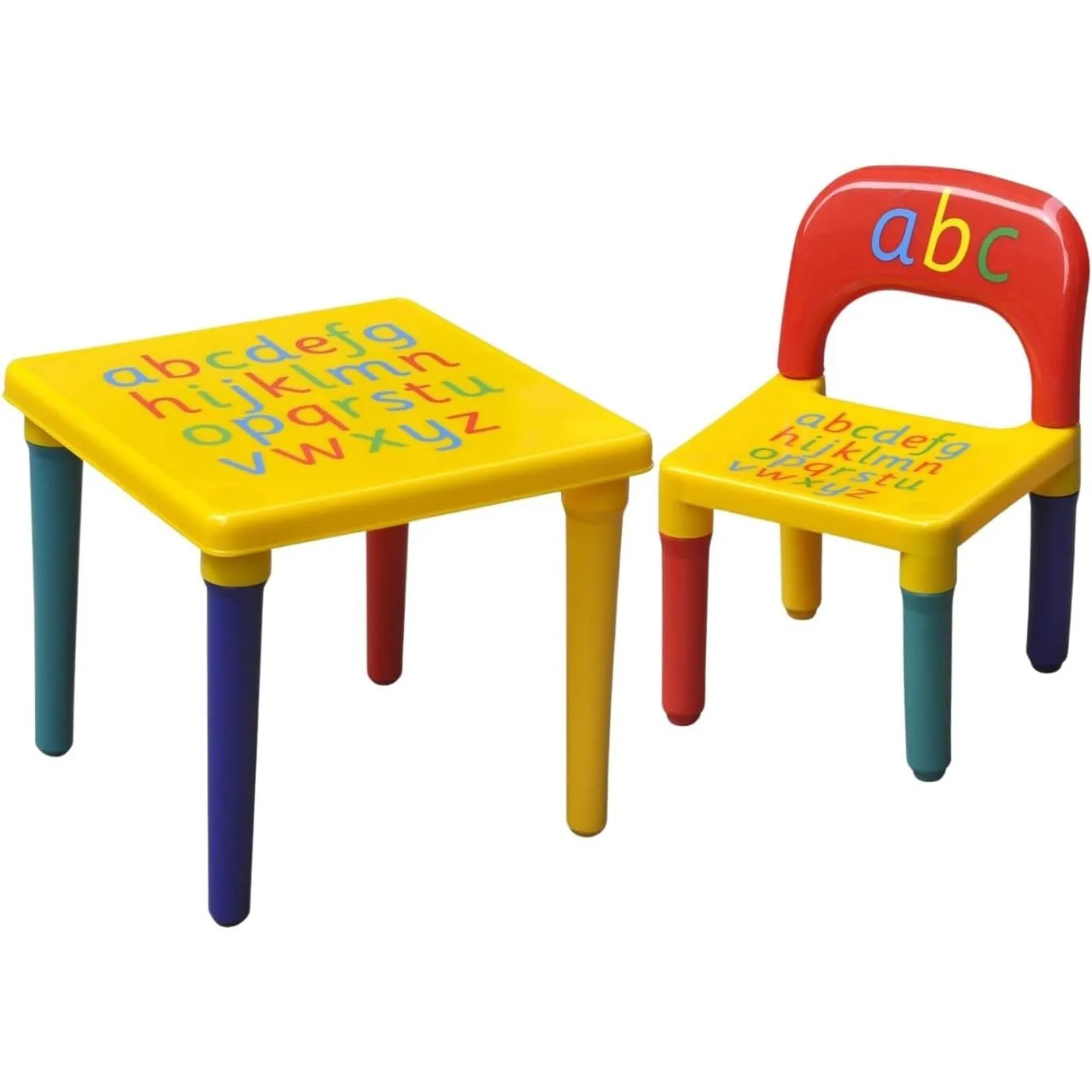 

Модный пластиковый стол и набор стульев с алфавитом ABC — яркая и прочная детская мебель для учебы и игр | Разноцветный пластик