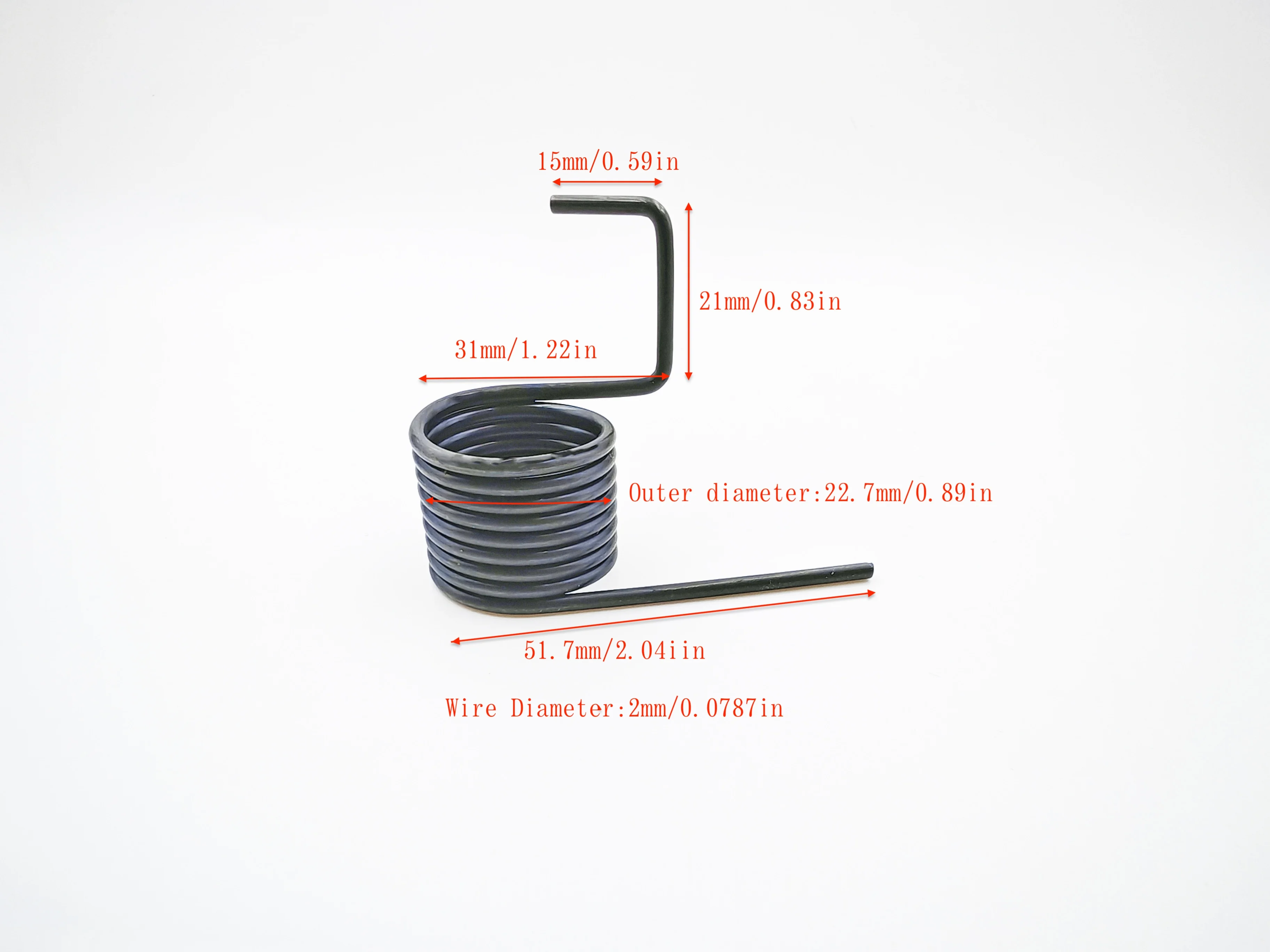 Wire Diameter 2.0mm Torsion Spring Leg Length Coil OD 22.7mm, High Torque Spring for  Pliers, Hinges, Car Seat, Industrial Tools