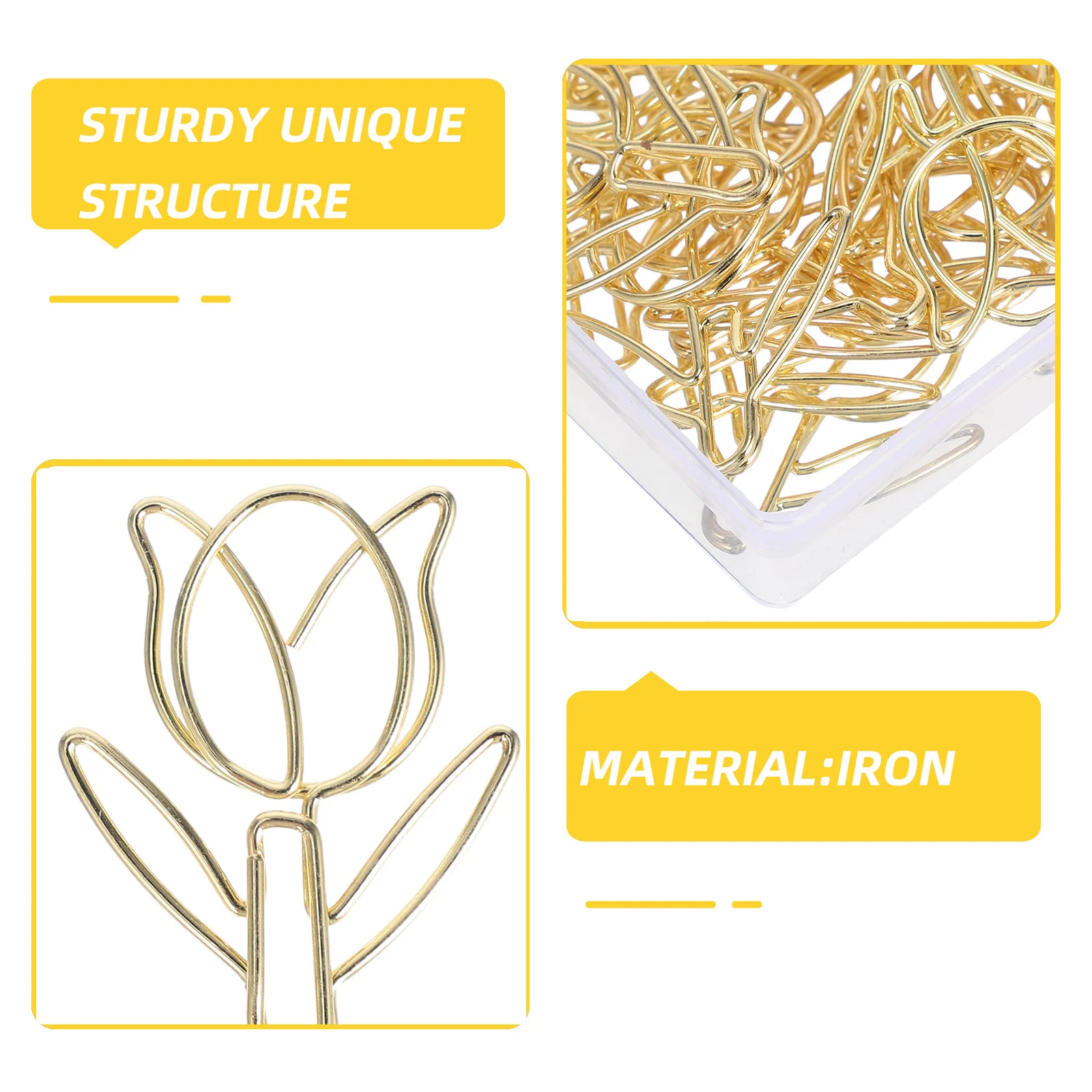 40 szt. spinaczy w kształcie tulipana, unikalne spinacze w kształcie kwiatów do biura, szkoły, zarządzania dokumentami, urocze dekoracyjne spinacze do planowania