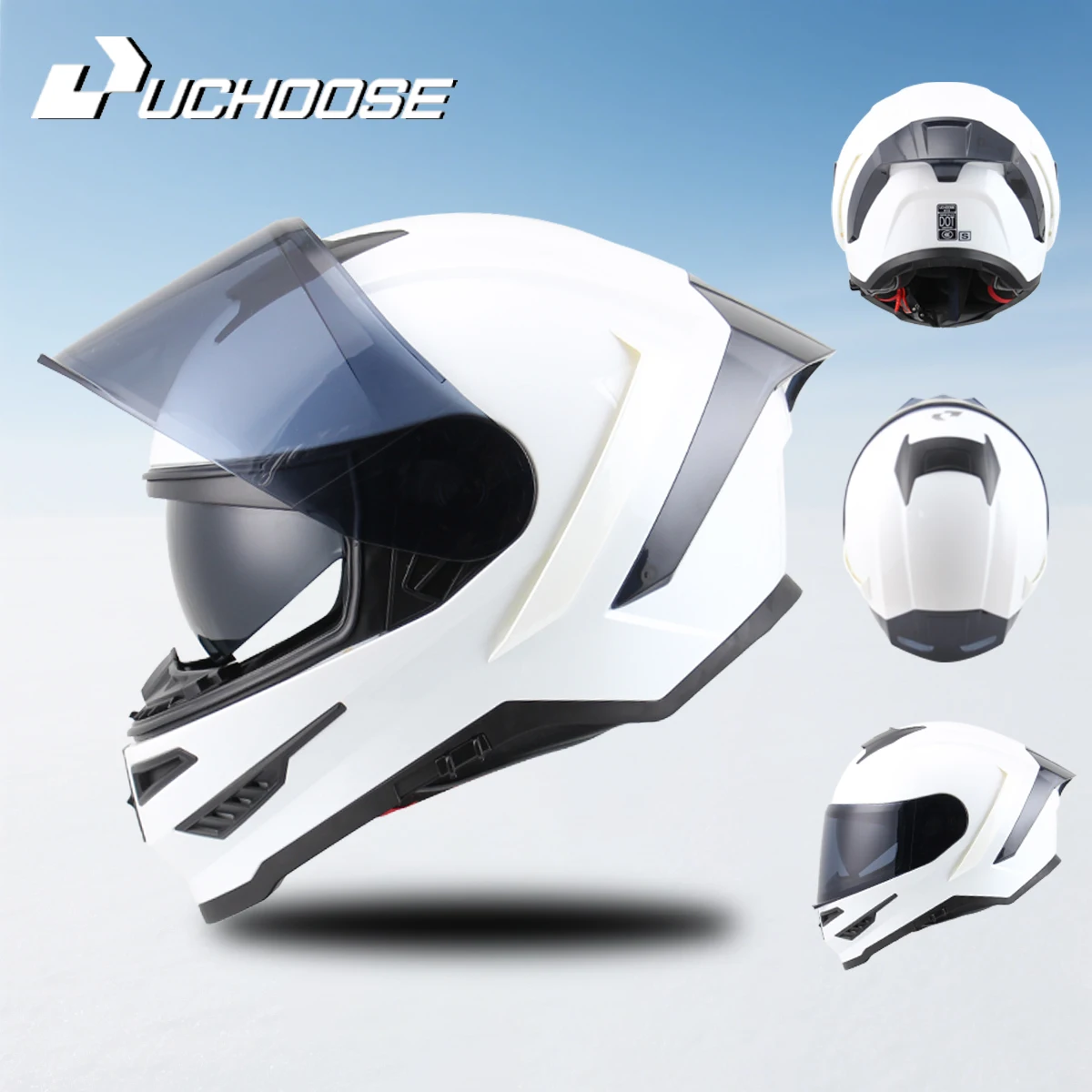 Motorcycle Gear Helmets - 819 Uchoose DOT Approved Full Face