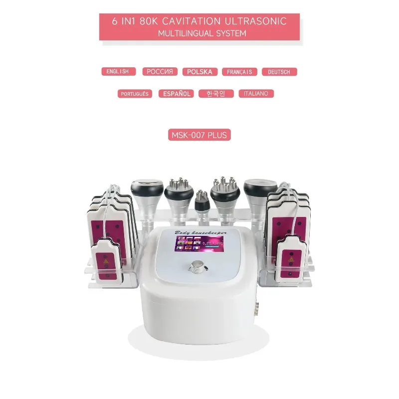 2026.9.21 80K Lipo Cavitation Ultrasonic Vacuum 6-in-1 Slimming Machine With RF Laser Pads Facial Skin Lifting Beauty Massager