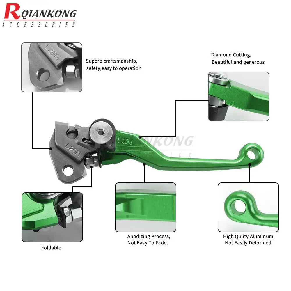 Motorcycle CNC Brake Clutch Lever Handle Levers For Kawasaki KX60 1983-2004 KLX110 KLX110L 2000-2023 KLX140 KLX140L 2008-2023