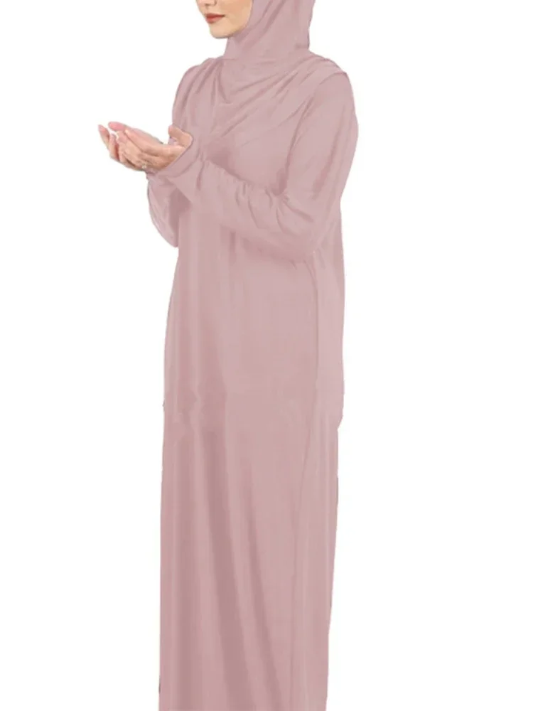 Eid ramadan vestido de oração hijab feminino muçulmano abaya jilbab vestuário de oração dubai robe islâmico longue femme kaftan niqab vestidos