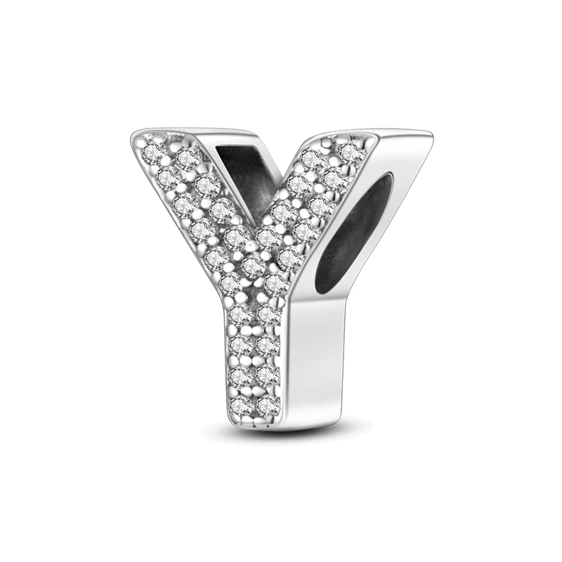 925 Sterling Silber, passend für 925 Original-Armband, DIY A-Z, Alphabet, Charms, Perle, CZ, Zirkon, LIEBE, Buchstabe, baumelnder Anhänger, Schmuck, Geschenk