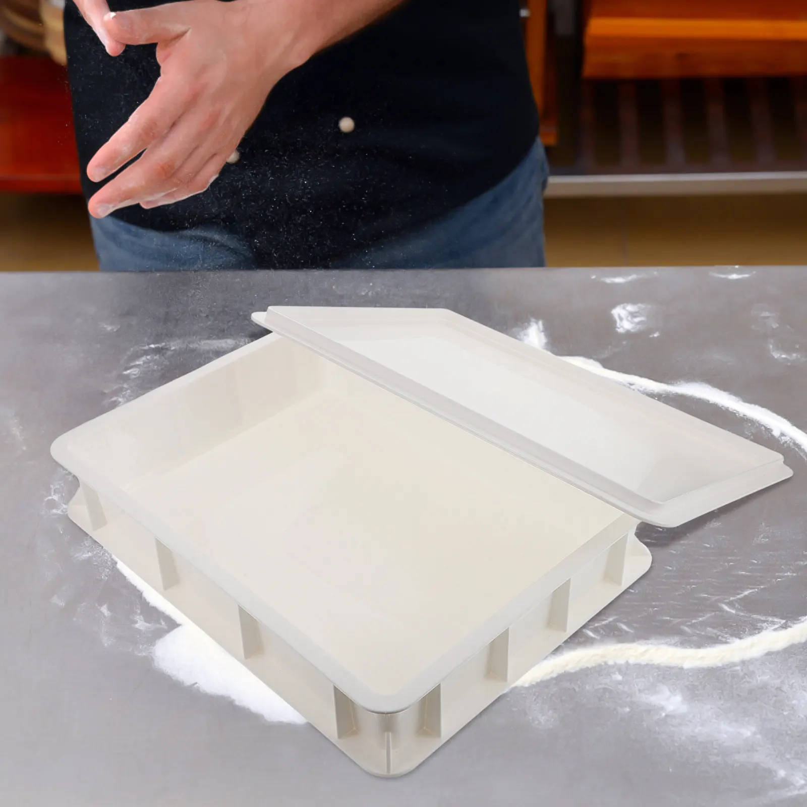 

Stackable Pizza Dough Proofing Box Commercial Dough Proofing Container for Home and Bakery Plastic Tray without Lid Space Saving