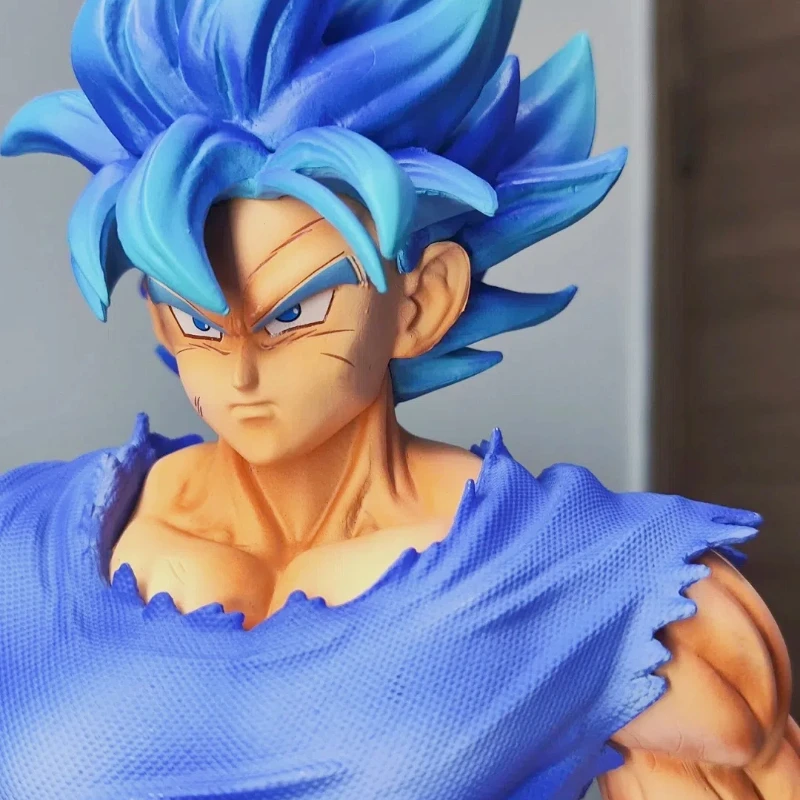 Dragon Ball 33 cm Super Saiyan Blauw JT Goku Actiefiguren Gk Boxed Standbeelden Kit Dubbele Hoofd Model Anime Speelgoed Desktop ornament Gift