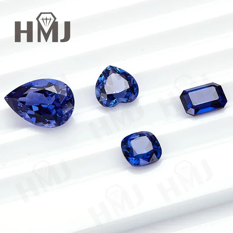 

Lab Grown Sapphire Blue Gemstone Square Cushion Shape for Charms Diy Jewelry Making Materials with AGL Certificate