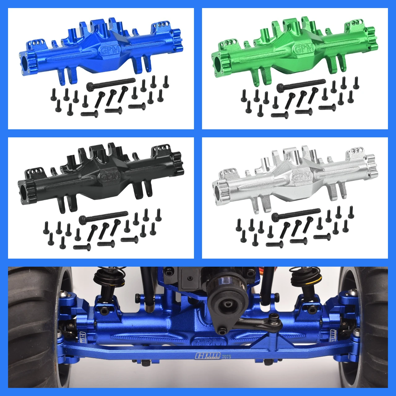 

GPM CNC Aluminum 7075 F/R Axle Housing Quick Release For LOSI 1/18 Mini LMT Megalodon