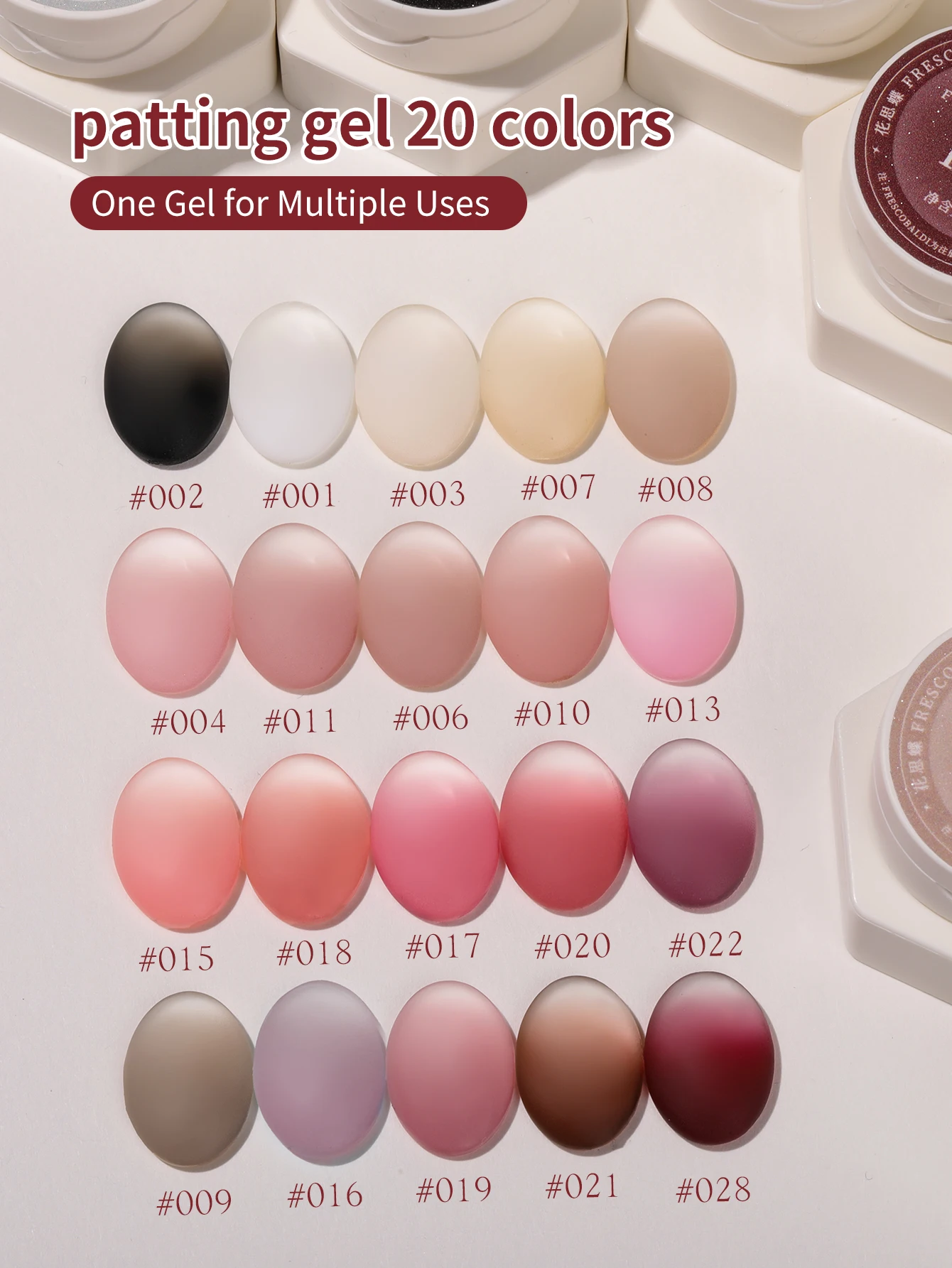 FRESCOBALDI 20-farbiger, aufpinselbarer, hochpigmentierter, halbfester Gel-Nagellack, geeignet für Salon- und Heimgebrauch, für alle Jahreszeiten. – Detail 4