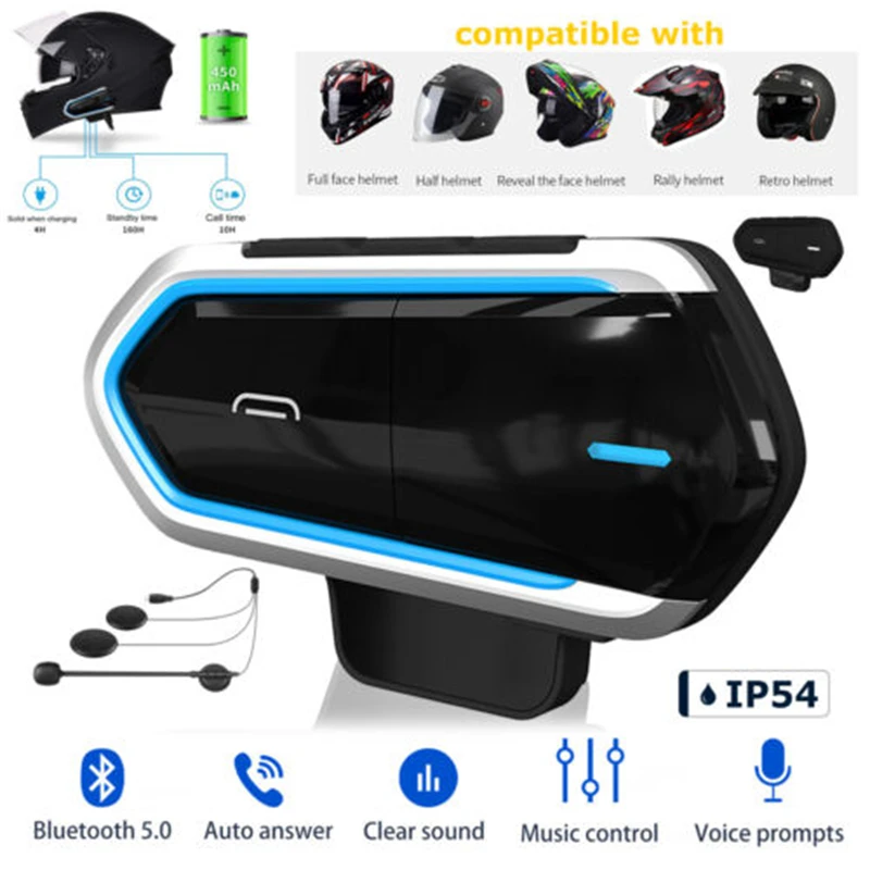 

Wireless Bluetooth Motorcycle Helmet Headset Speaker Motorbike Headphone