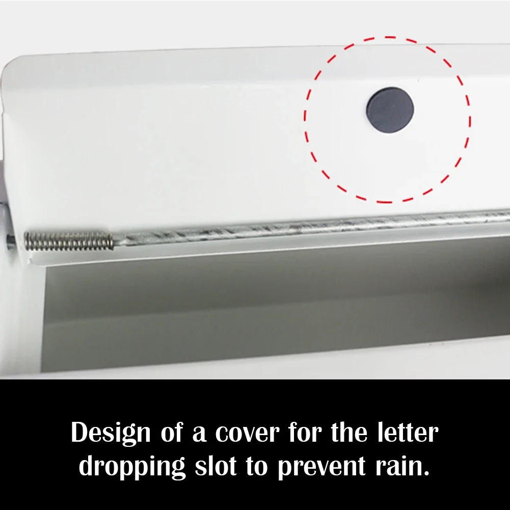 صندوق بريد حديث مثبت على الحائط، لوحة حديد معدنية مقاومة للمطر، صندوق بريد معلق بقفل بكلمة مرور بعد ساعات، مفتاح وإسقاط الرسالة