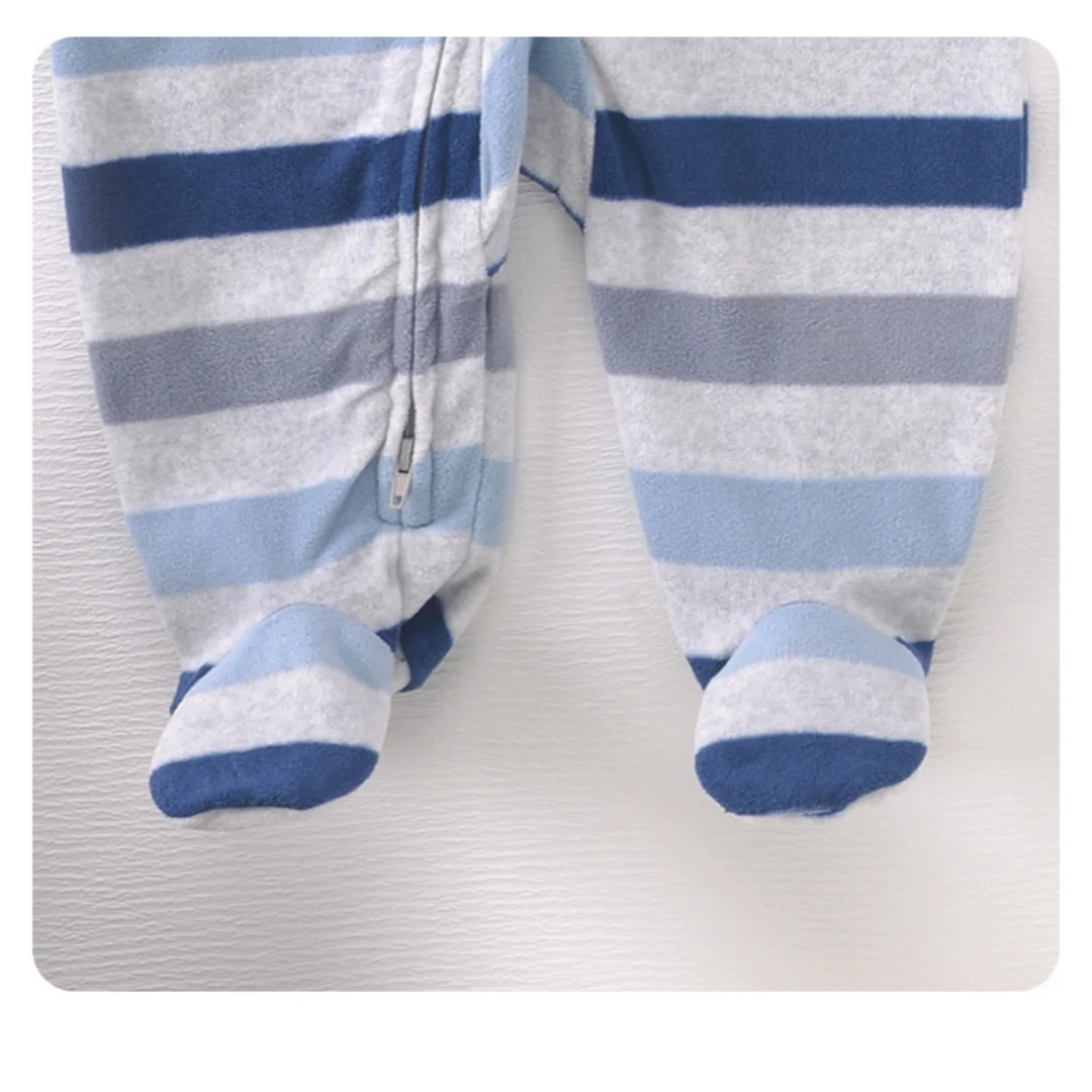 Footed Baby Clothes Double Zipper Fleece Newborn Boys Jumpsuit Cute Animal Bebe Girls Romper Warm Winter Infants Pajamas 0-12M