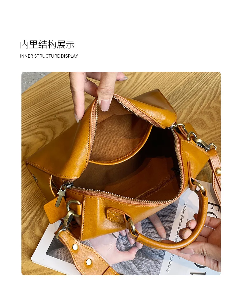 حقيبة كتف جلدية كلاسيكية للنساء - محفظة كروس على الطراز الأوروبي، تصميم جديد حقيبة يد متعددة الاستخدامات بمقبض أنيق