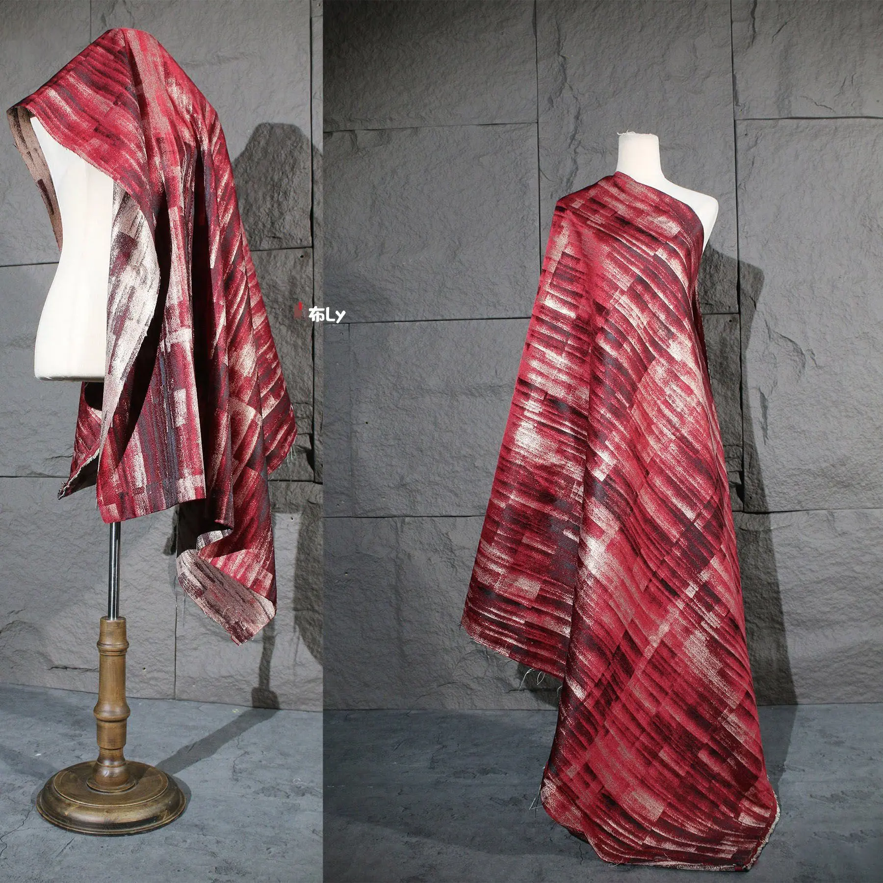 red-oil-painting-tie-dye-irregular-jacquard-fabric-gradient-washed-texture-for-designer-diy-fashion-material