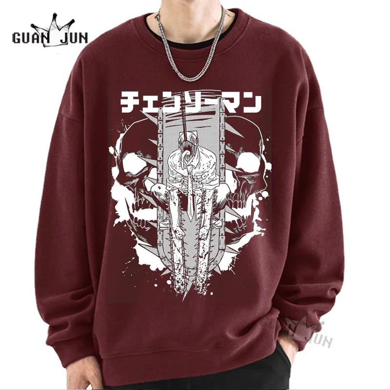 

Chainsaw Men Sweatshirts Japanese Anime Manga Denji Print Streetwear Casual Long Sleeve Fall Spring Hoodies Men's Clothes Unisex