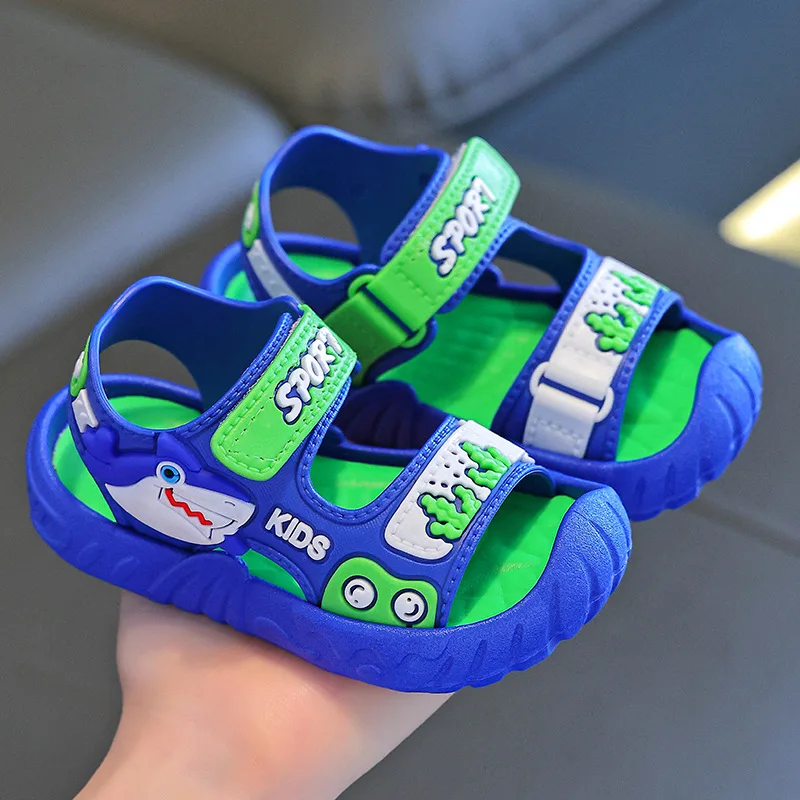 2026 Summer Children' Fashion Sport Sandals Patterns Breathable Wear-resistant Soft Shoes With Adjustable Velcro For Boys