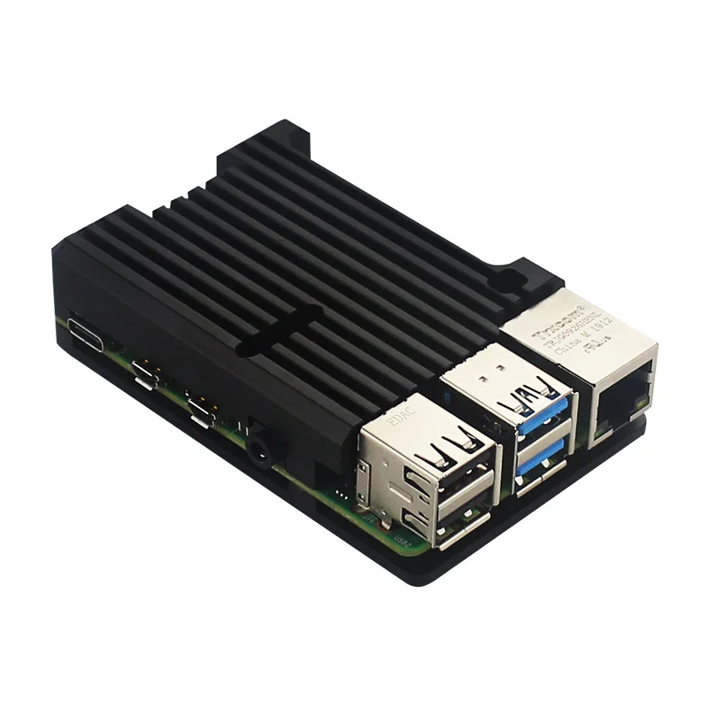 

Корпус из алюминиевого сплава Raspberry Pi 4B, корпус охлаждения с двумя вентиляторами, металлический защитный корпус Raspberry PI поддерживает B 4-го поколения