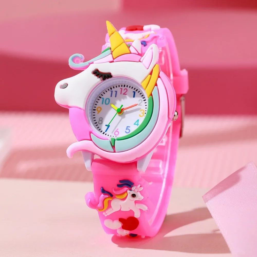 소년과 소녀를위한 카톤 실리콘 선물 시계 귀여운 다채로운 사랑스러운 어린이 손목 시계