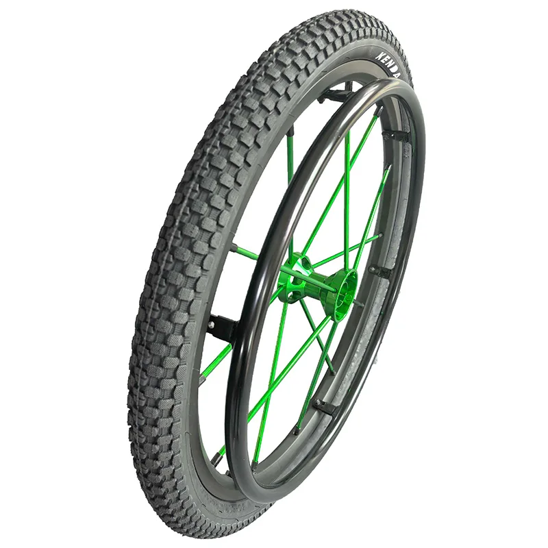 A pair of 24*1.95 sports wheelchair rear wheels, mountain wheels, KENDA all-terrain tires, 12/12.7 mm bearing diameter, quick installation, one for each side