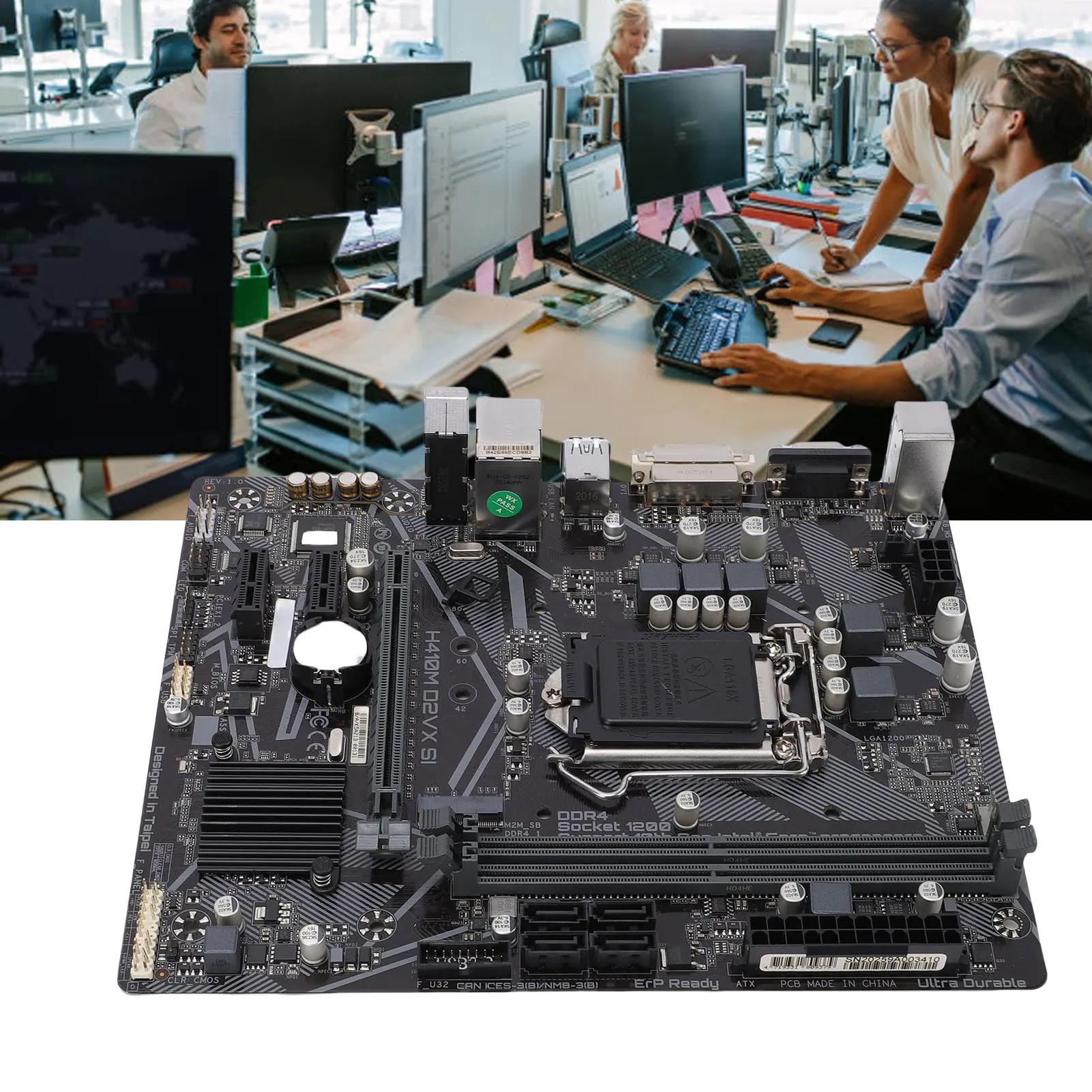 H410M-D2VX-SI M-ATX computer moederbord 2 DDR4 DIMM slots geschikt voor LGA 1200 10e generatie CPU processor ondersteunt 2 kanaals DDR4 2933