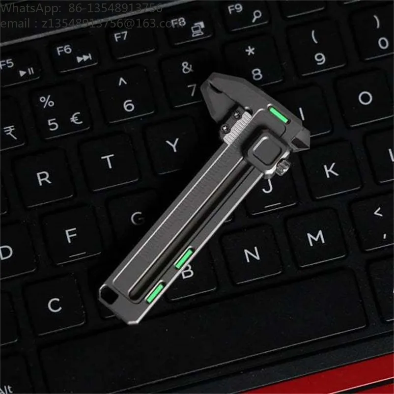 Multifunctional mini vernier caliper keychain set, measuring bottle opener, window breaker, multifunctional