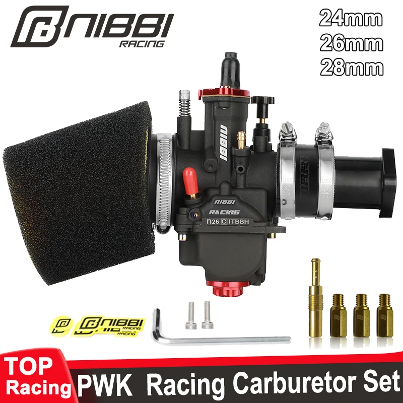 

NIBBI Motorcycle PWK 24/26/28mm Carburetor Air Filter Kit For Predator 212cc Honda GX200 Yamaha 196cc KawasakiFJ130 Mini Bike