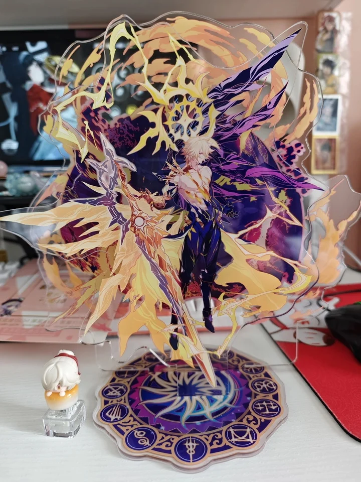 لعبة Khaslana Phainon حامل نموذج الشكل الاكريليك الدائمة علامة الليزر تذكرة شارة ورقة ملونة تأثيري زخرفة الطاولة