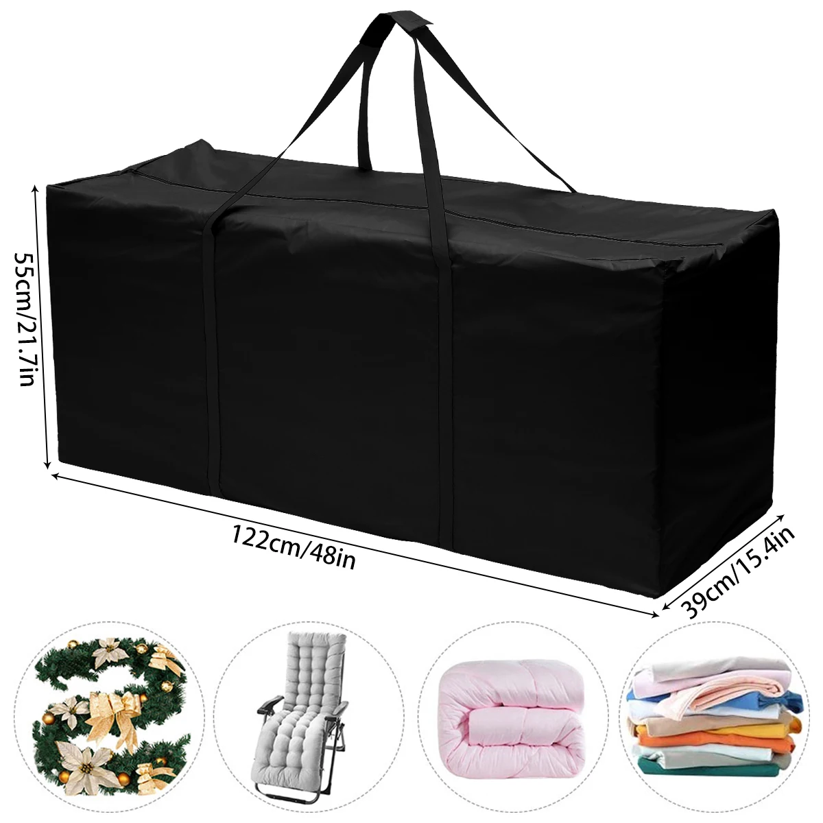 Outdoor Garden Furniture Cushion Trunk Storage Bag Zipped Case Waterproof 210D Heavy Duty Rip Proof Oxford Fabric Christmas Tree