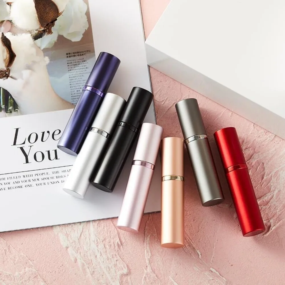 حاوية سائلة رذاذ عطر محمولة 5 مل لمستحضرات التجميل والسفر رذاذ ألومنيوم صغير الكحول زجاجة فارغة قابلة لإعادة الملء