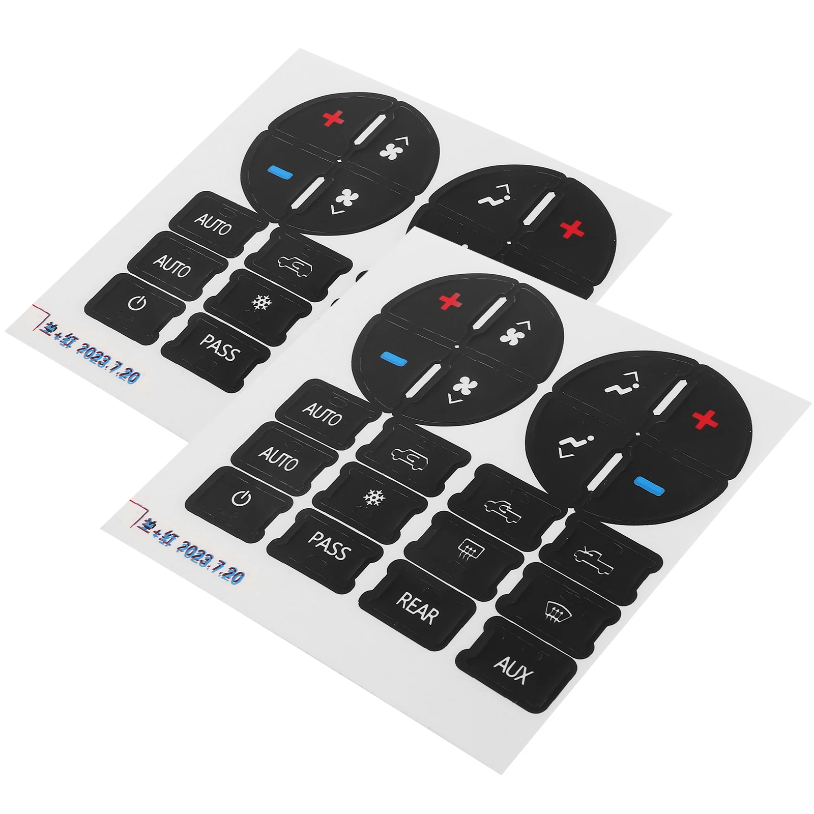 

2Pcs Car Dash Button Repair Kit Durable PVC Sticker Dashboard Button Replacement Decals Panel Stickers Interior Upgrade