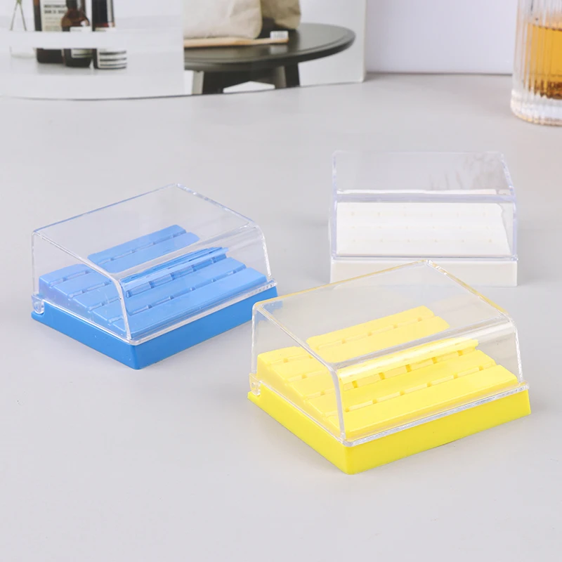 24 Holes Dental Bur Holder Plastic Sterilization Box Disinfection Block Drills Organizer Sterilizer Case Dentistry Instruments