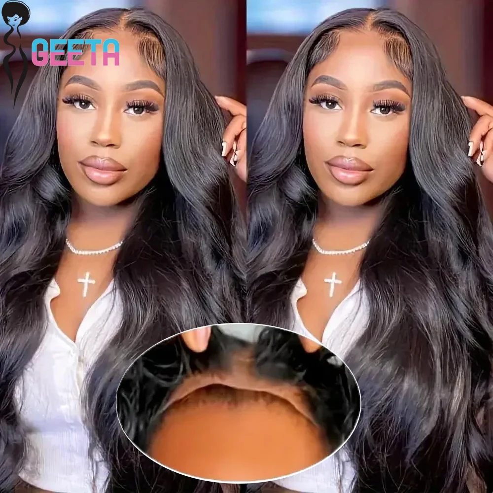 

Geeta Body Wave Бесклеевой парик 300% 250% Предварительно вырезанный 6x4 7x5 Человеческие волосы с кружевной застежкой 100% готовые к ношению Бесклеевые парики для чернокожих женщин